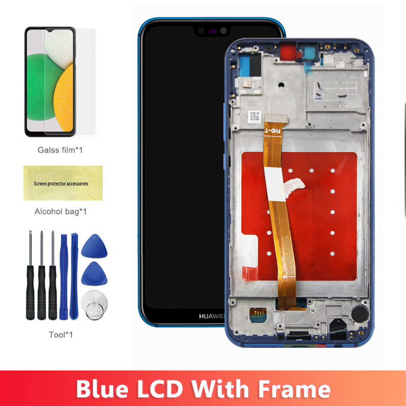 Pantalla de 5,84 pulgadas para Huawei P20 lite pantalla Lcd Digitalizador de pantalla táctil Digital con marco para Huawei P20 lite ANE-LX1 LX2 LX3 LX2J: loto azul