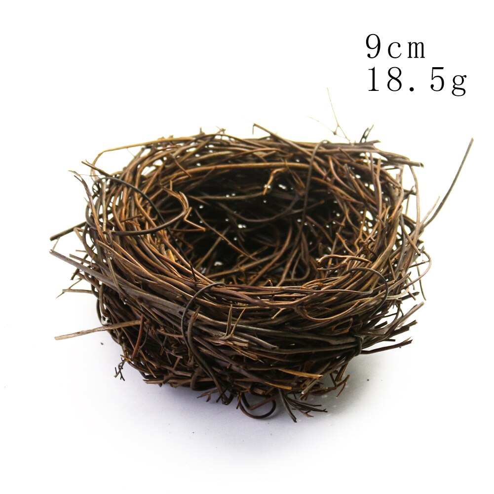 Retro Natura Handmade Weave Rattan Bird Nest Easter Christma Craft Vine Simulation Bird Nest Garden Courtyard Wedding Home Decor: 1PC   about  9CM