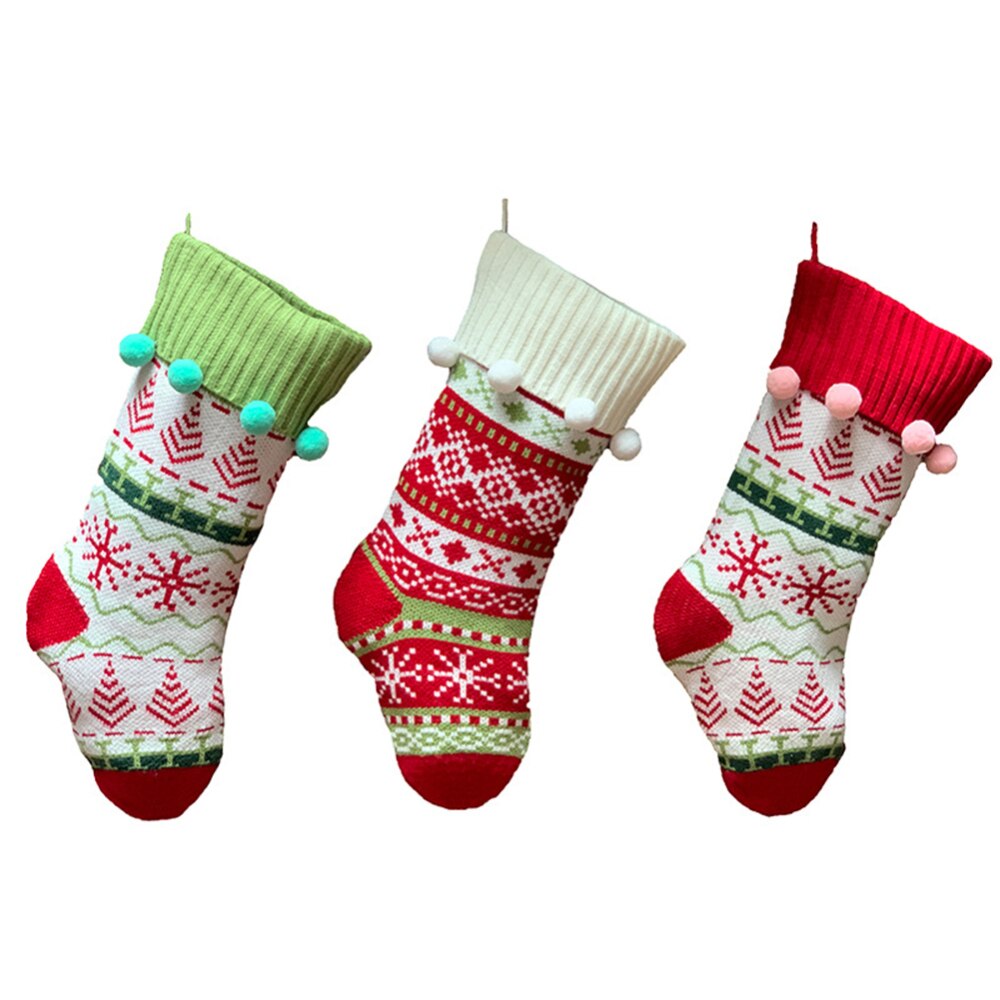 Leuke Gebreide Kerst Opknoping Klassieke Sokken Kids Candy Verpakking Pouch Xmas Tree Opknoping Party Home Versiering