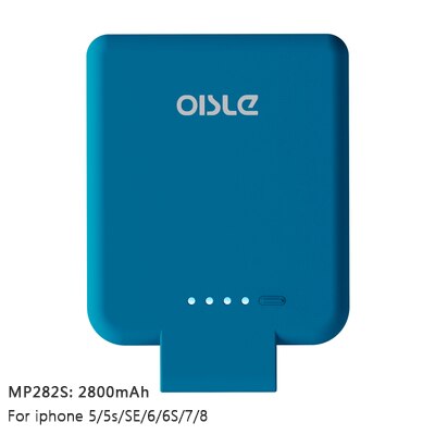 OISLE Ultra Thin Mini External Battery Charger Smart Powerbank Fast Charging Power Bank For iPhone 6 6s 7 8 Plus X 12 11/5S/se2: 2800mah-282S-blue
