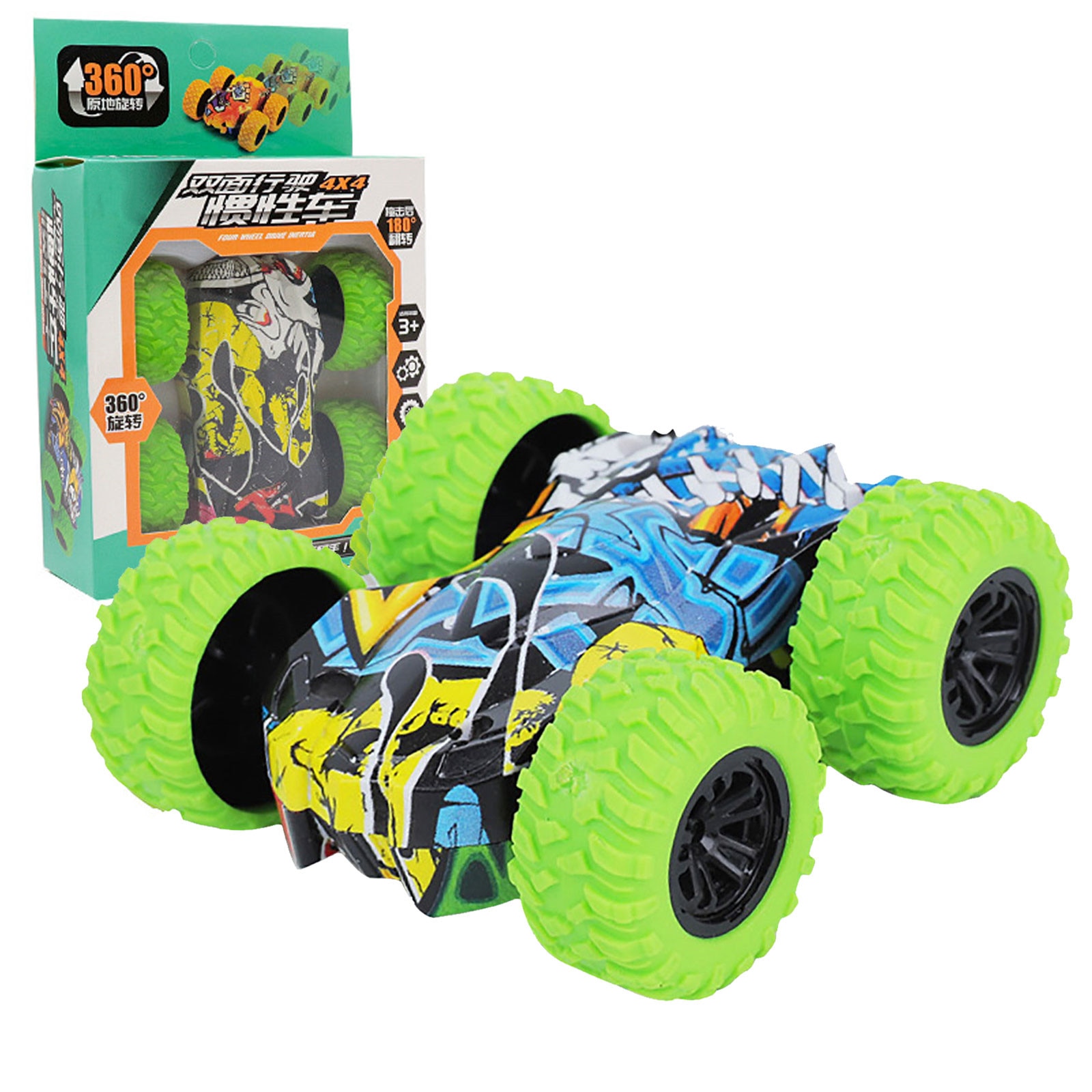 Toys For Children Inertia-Double Side Stunt Graffiti Car Off Road Model Car Vehicle Kids Toy car collection pull back model: G