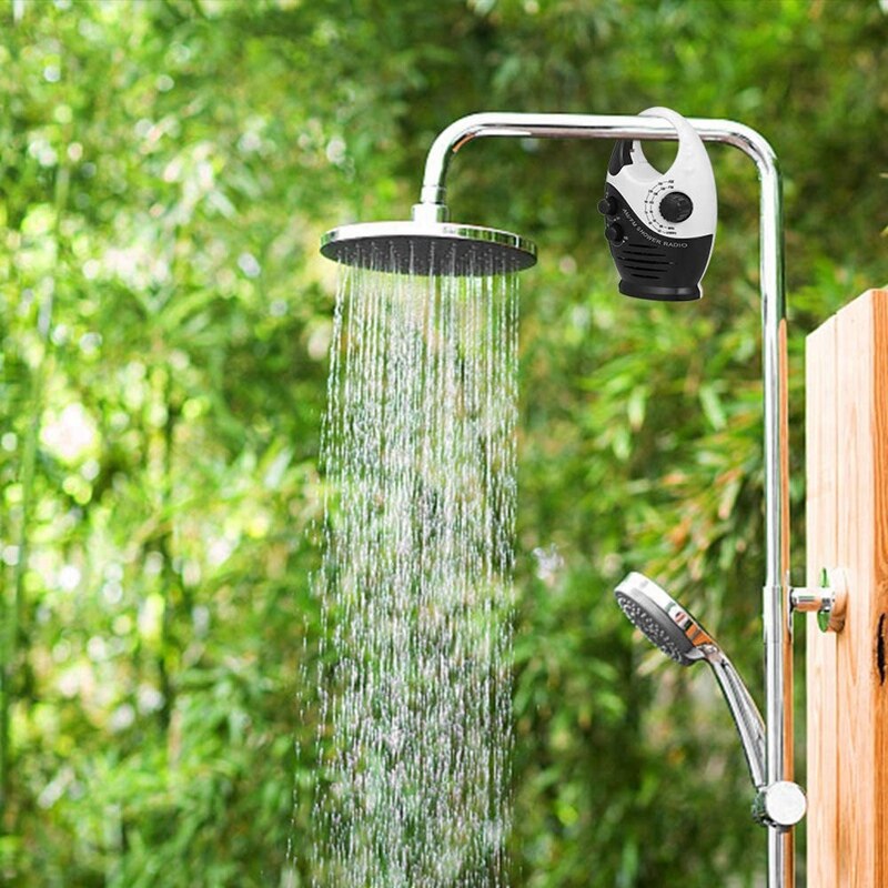 AM/FM Mini Shower Radio Bathroom Waterproof Radio Hanging Music Radio Built-in Speaker