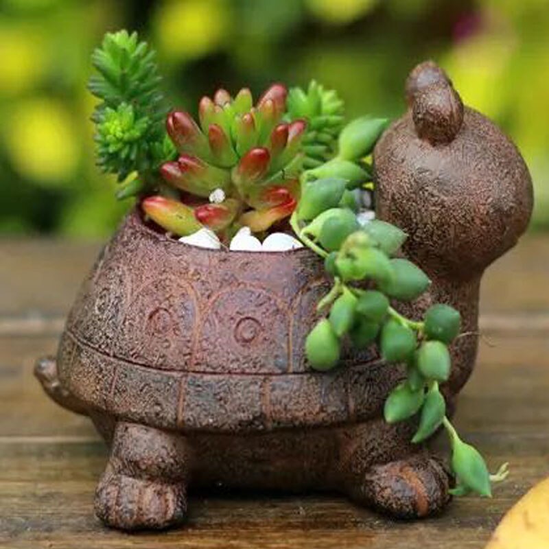 Animal Shaped Cartoon Flower Pot Cute Turtle Vase Pot Home Decoration for Succulent Plants Office Ornament Desktop Animal Vase
