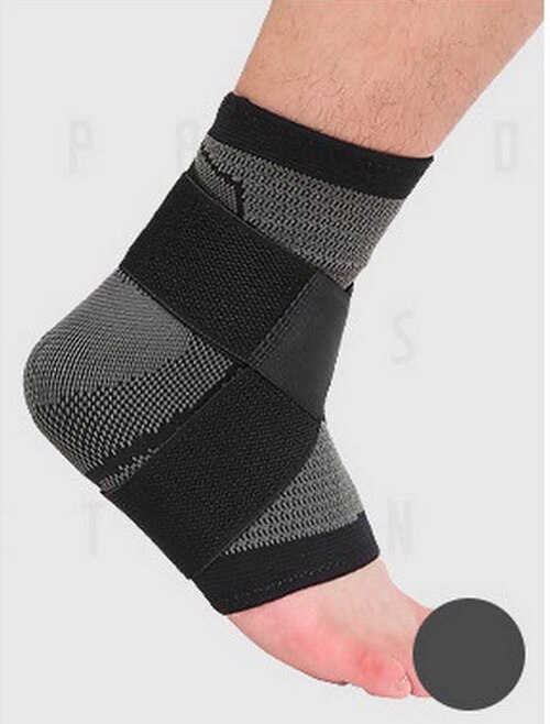 1Pcs Elastische Bandage Ondersteuning Enkel Protector Voor Sport Gym Enkelbrace Met Riem Riem Achillespees Retainer Voet Guard: 1 pcs black / Xl