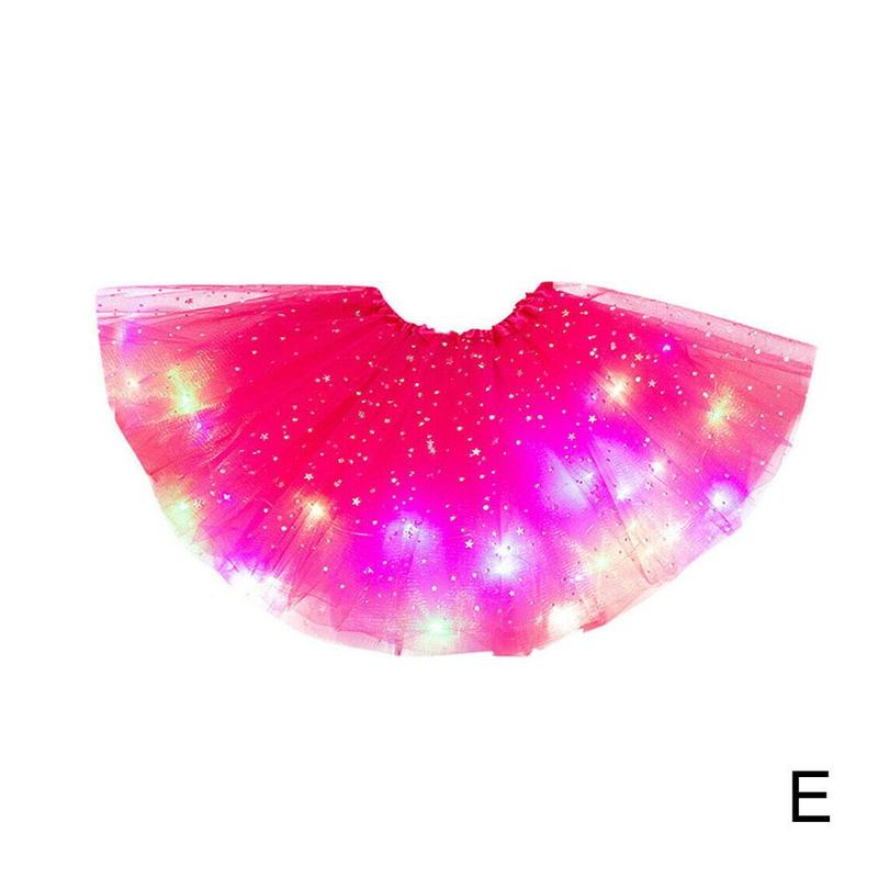 Kerst kinder lichtgevende tutu rok met rok licht buste led tutu rok lichtgevende mesh  h6 a 6: En