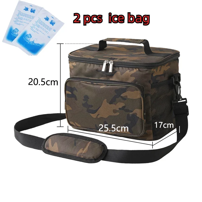Portable Cooler Bag For Food Thermal Lunch Bag Waterproof Travel Insulated Picnic Box Camping BBQ Family Outdoor Activities: Blue