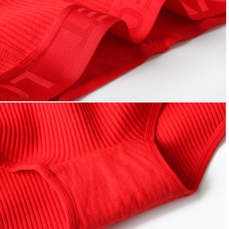 Lucky Red Women Panties Seamless Mid-Waist Intimates Breathable Cotton Crotch Underpants Female Underwear Soft Comfort Briefs