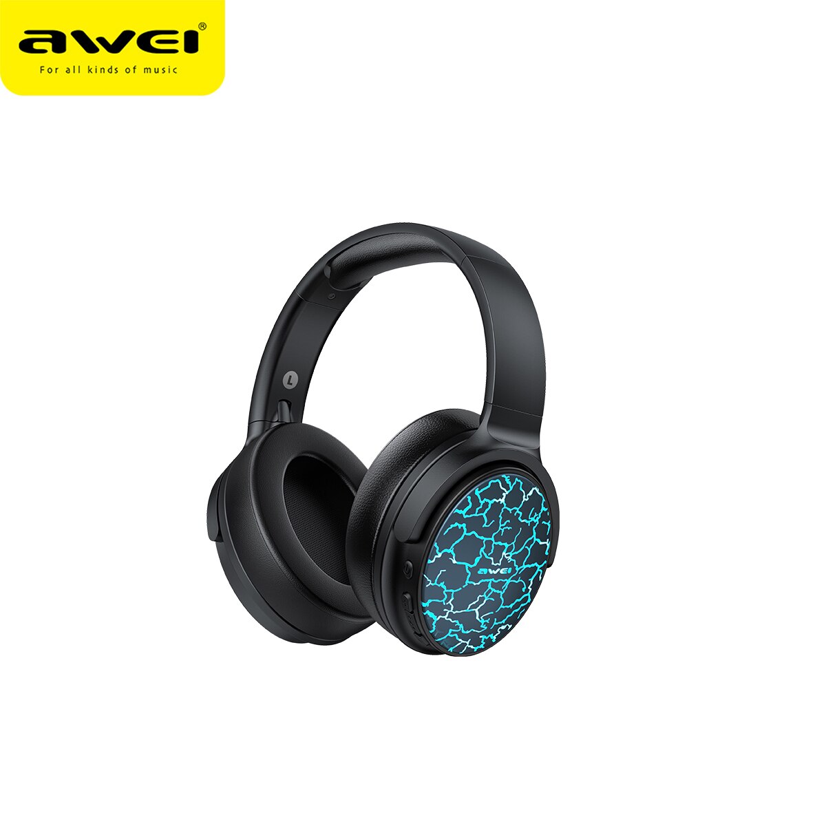 Awei A780 Pro bezprzewodowe słuchawki Bluetooth V5.3 dla bas Stereo dźwięk słuchawki długi na baterie czas gamingowy zestaw słuchawkowy Gamer z mikrofonem: Black