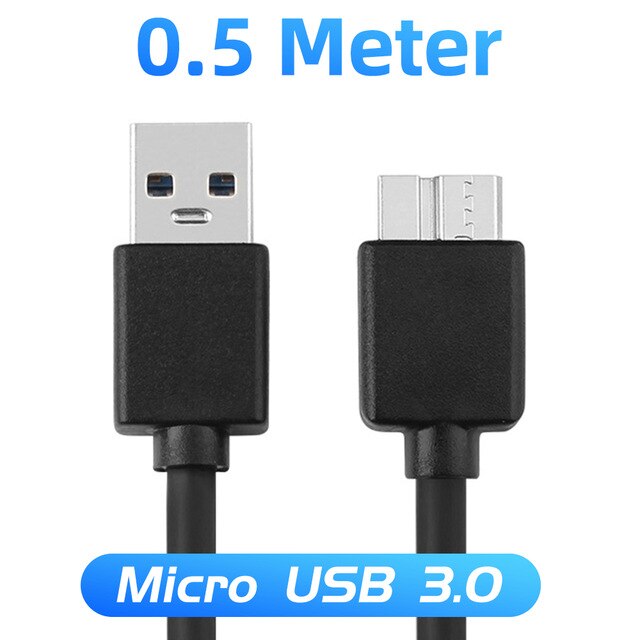 ANMONE USB 3,0 Mikro B Daten Stecker A Auf Mikro B USB Kabel Für Samsung Hinweis3 S5 Ladung schwer Stock Disk HDD Externe Kabel: 50cm