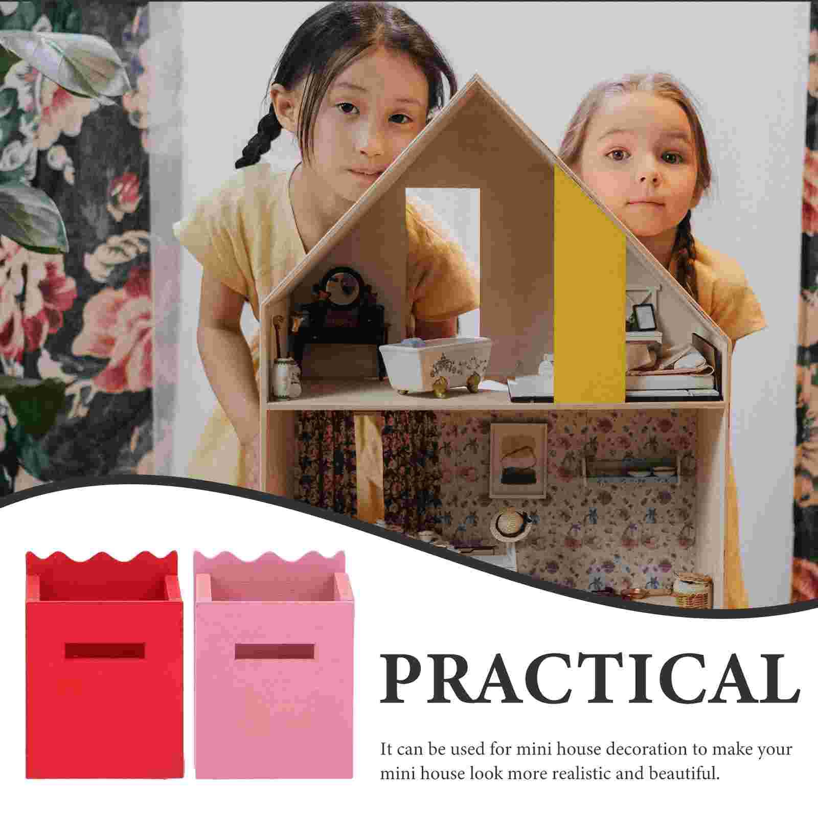 Décorations de Mini maison adorables 2 pièces, modèles de Mini boîte aux lettres, décorations de scène de Mini maison