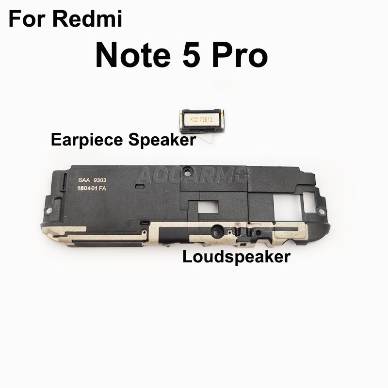 Aocarmo For XiaoMi Redmi Note 5 Pro Bottom Loudspeaker Top Earpiece Ear Speaker Flex Cable: One Set