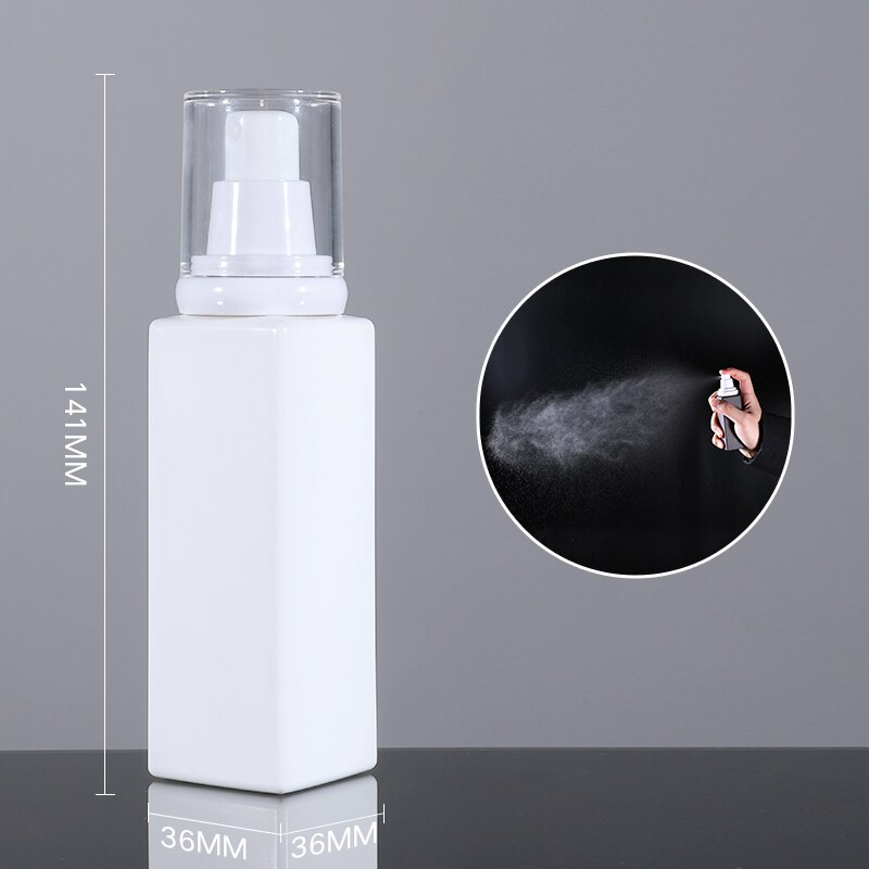 50ML 100ML Empty Liquid Spray Bottle Refillable Perfume Atomizer Alcohol Disinfecta Containers plastic travel bottles 2PCS/lot: 100ML White