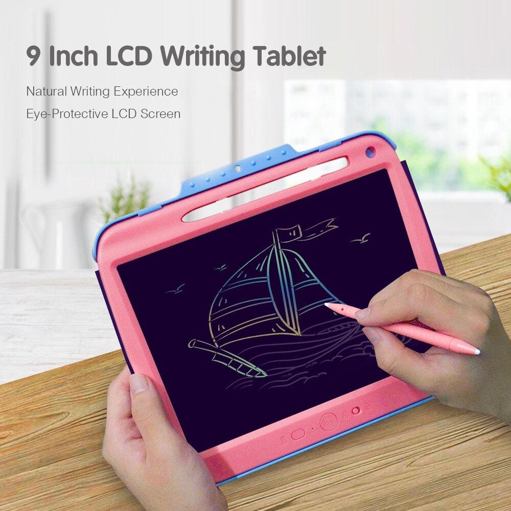 LCD Writing Tablet 9 Inch Translucent Copy Erasable Pressure-sensitive Drawing & Writing Board Eye-protective Paper Doodle Pad
