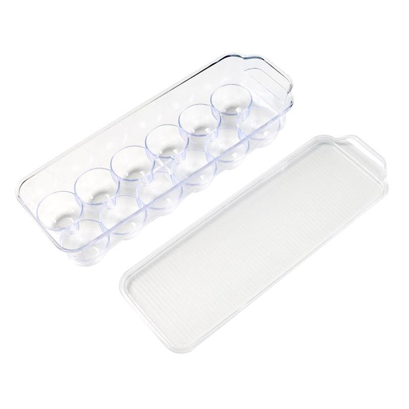 1/2 stk 12 æggebakke tykkere gennemsigtig plast æg opbevaringsbeholder æggeholder til hjemmekøkken køleskab æggesprød: Billede 1 stk