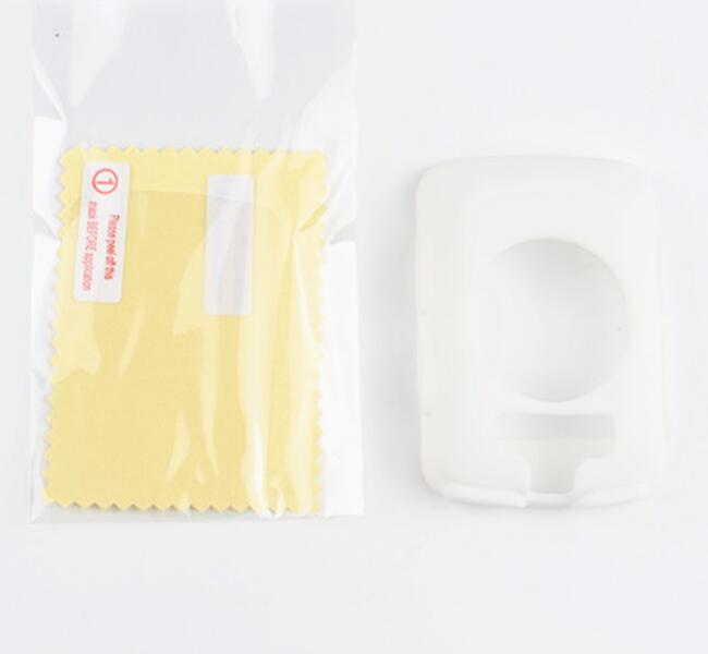 Edge 520-funda protectora de goma de silicona para ordenador, película protectora para pantalla LCD para Garmin Edge 520: white
