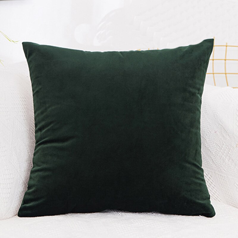 Velvet Cushion Cover Pillowcase Solid Color Pillow Case Decor Sofa Throw Pillows Room Pillow Cover Decorative 60x60: blackish green12