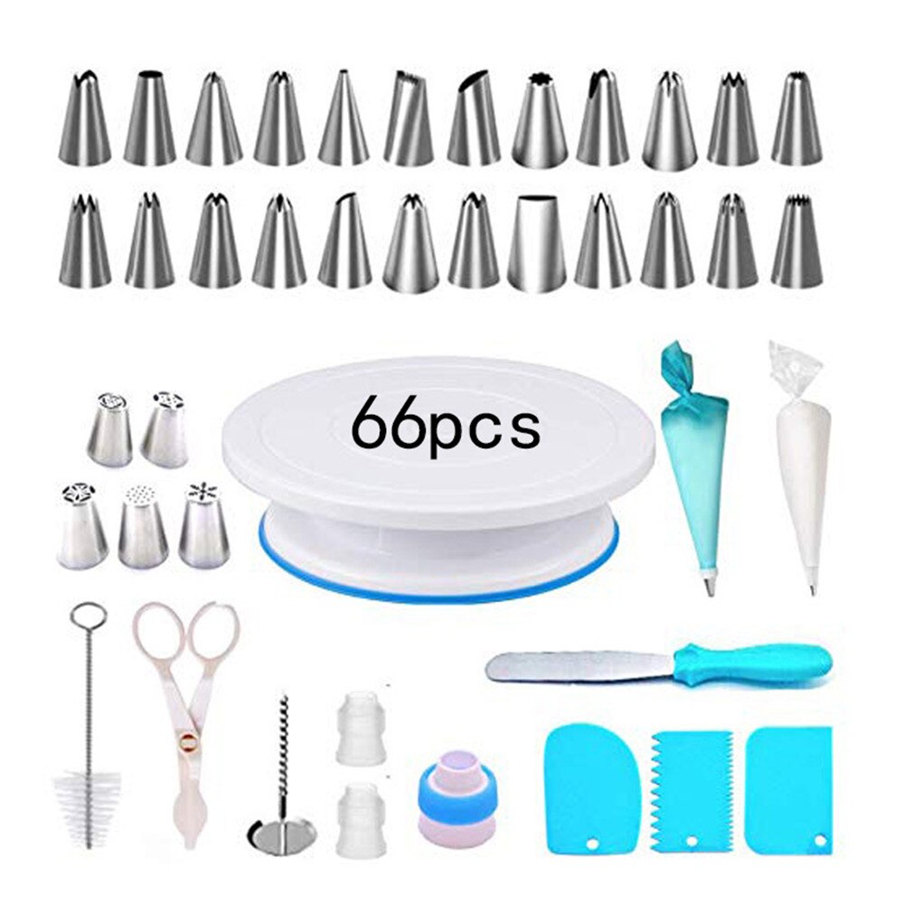 21Pcs Cake Decorating Gereedschap Icing Tips Zoetwaren Tas Draaitafel Pastry Nozzles Converter Bakken Tools Voor Gebak: C2099