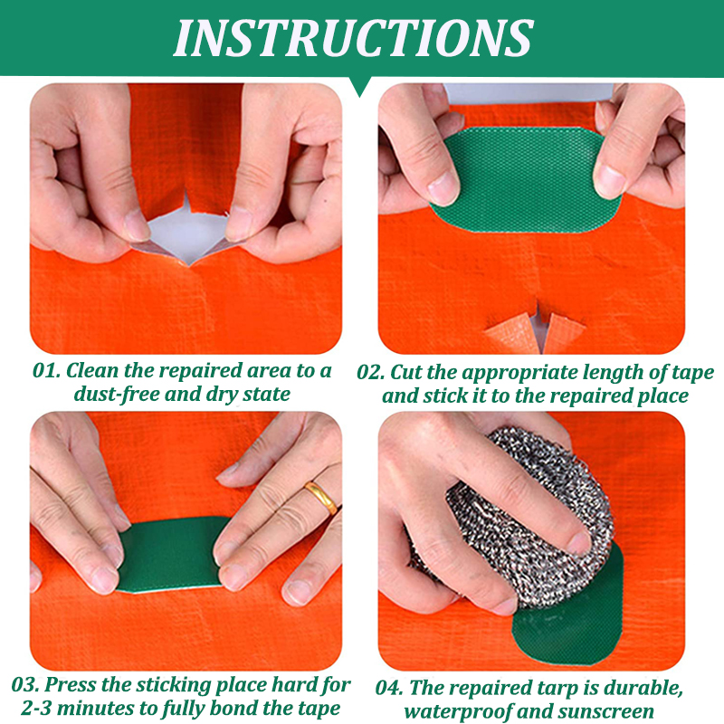 Waterdichte PVC Tent Reparatie Tape Regendicht Dekzeil Plakband Outdoor Luifel Repareren Tape Gegomd Tape Film Reparatie Plakken