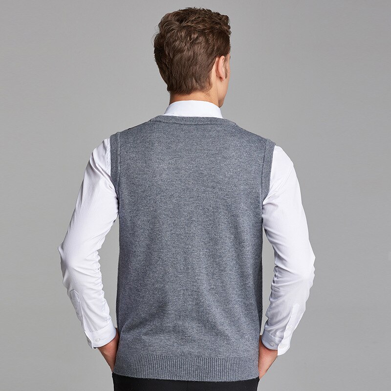 Men Vest Sweater Sleeveless Cardigan men Classic style FIt V-Neck Business Casual Male Homme Keep Warm 4XL MOOWNUC MWC