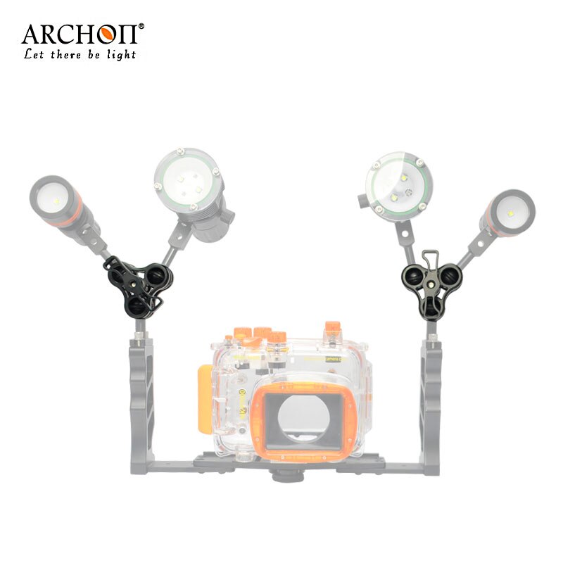 Archon Z11 Diving Flashlight Triple Clamp Video Torch Light Mounting Bracket Lamp Holder