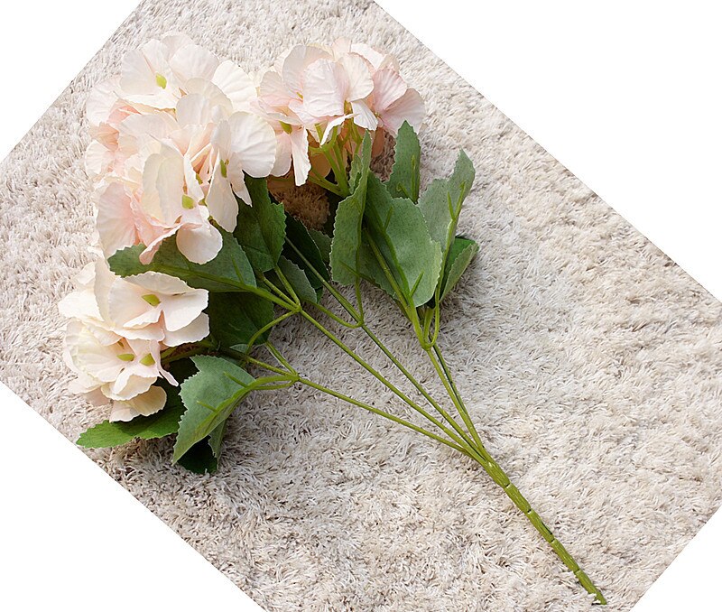 1 bunt hortensia bukett bryllup dekorasjon vaser til husholdningsprodukter brude tilbehør klaring billig kunstige planter