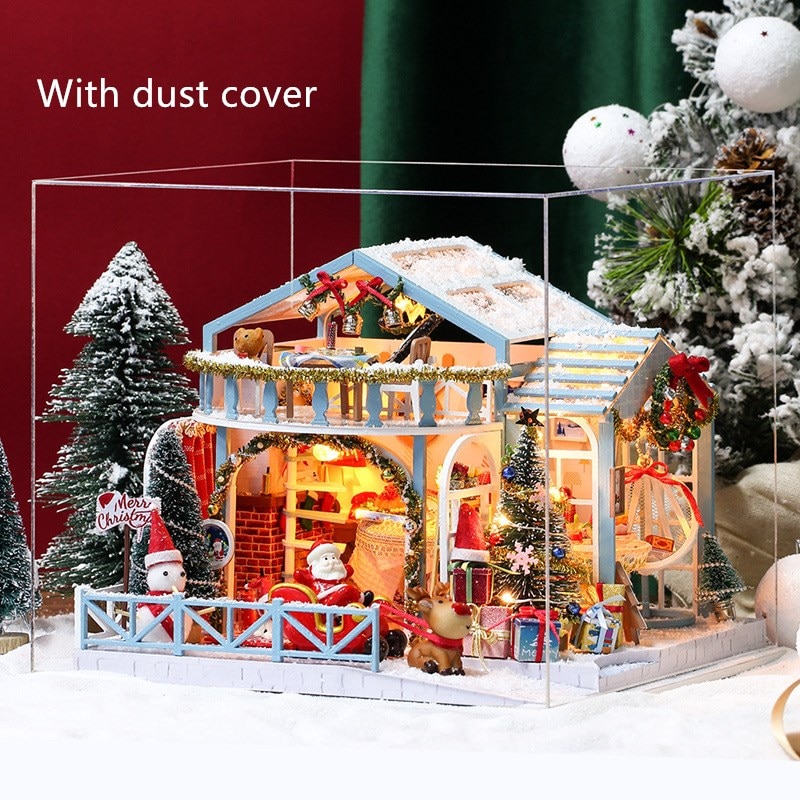 WINCO DIY Doll House Wooden Furniture Miniature Dollhouse Hand Assemble House Toys for Children Birthday Year Chrismas
