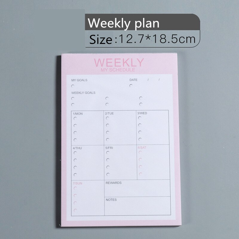 Kawaii A4 planificateur mensuel A5 Plan hebdomadaire Agenda 365 jour cahier école fournitures de bureau Journal livre papeterie Kpop: Weekly plan-pink2