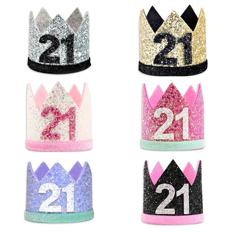 Verjaardagsthema glitterstof verjaardagshoedjes feest baby muts mini hoed eerste verjaardag feestversiering volwassen verjaardag nummer hoed