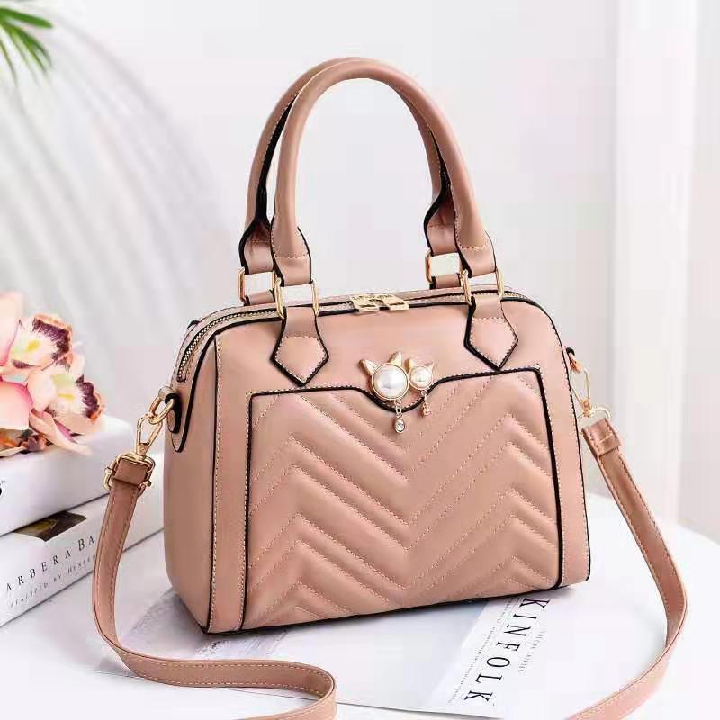 neue damen schulter tasche PU frauen tasche weiche leder solid farbe zipper handtasche high-end- messenger tasche: Khaki