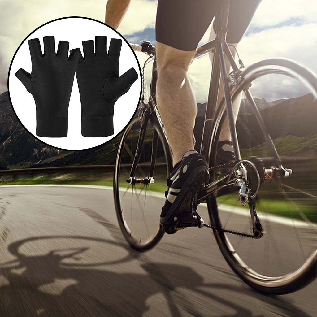 vélo demi doigt gants anti-dérapant choc pêche gants respirant UV Protection Sports de plein air gants vtt route gants