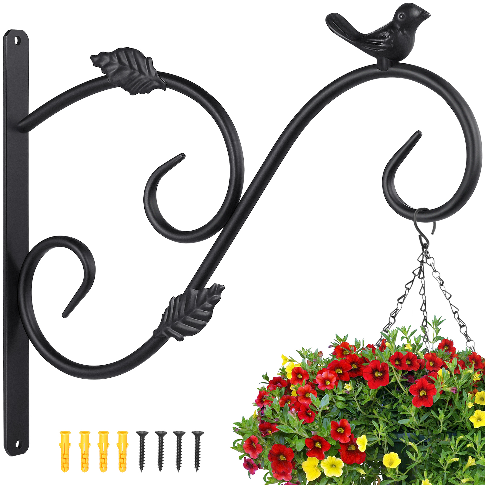 HOMEMAXS 2 Pack Bird Feeder Plants Hanging Brackets Wall Mount Hangers Hanging Hooks