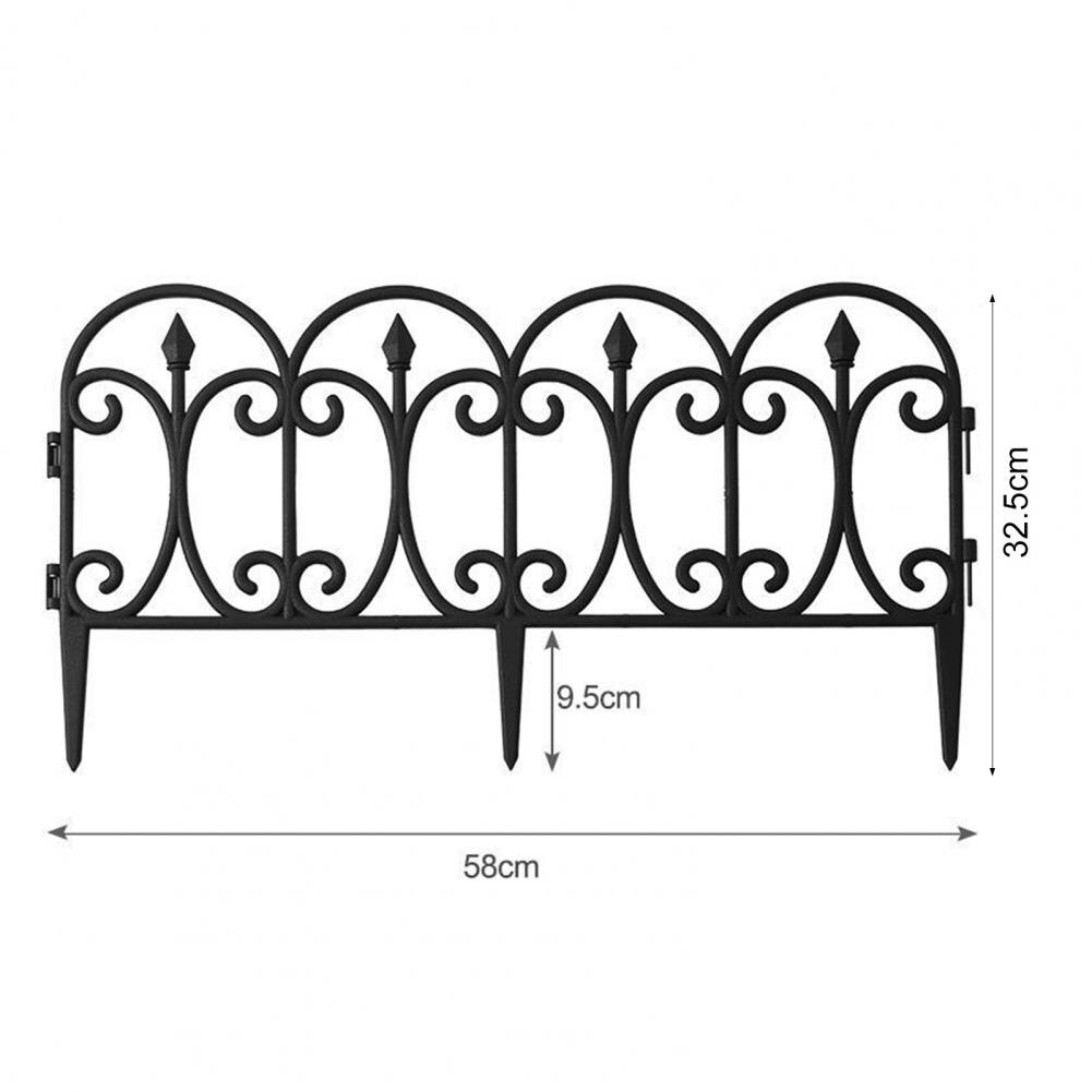 Hollow Yard Fence Easy to Install Plastic Courtyard Indoor Fencing Patio Edging Flower Panel DIY Picket Fencing for Garden