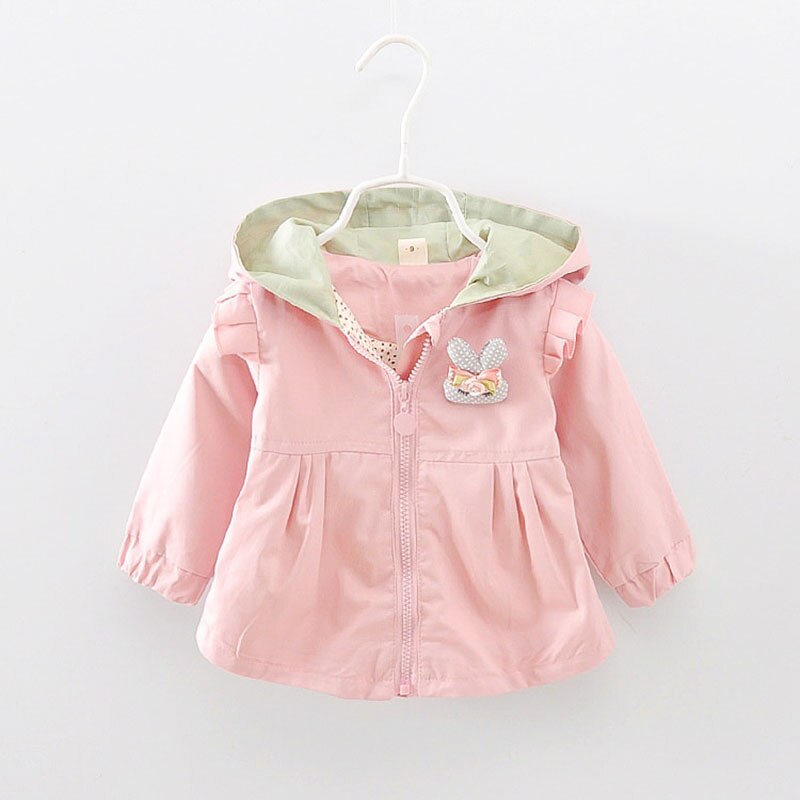 Baby jente prinsesse jakke vår og høst kanin trenchcoat for jenter baby 1-2-3-4 år gammel baby frakk for jenter