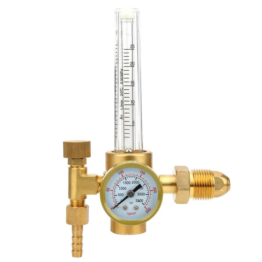 Regulador de Gas TS E0131 0 a 25L/Min, regulador de CO2 de latón, regulador de flujo de Gas con conector para soldadura, medición de presión de Gas