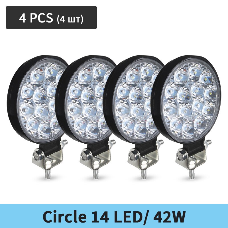 Parking Lights 24 Volt FSO Flash Light Auto 48W 12V Universal for 4WD 4x4 Truck Headlight Car Bulbs Focos LED: 42W 4PCS