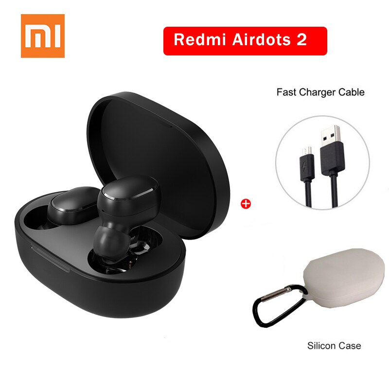 Xiaomi-auriculares Redmi AirDots 2, auriculares inalámbricos con Bluetooth 5,0, auriculares internos de graves estéreo con carga, auriculares Ture: AirdotS 2  white cas