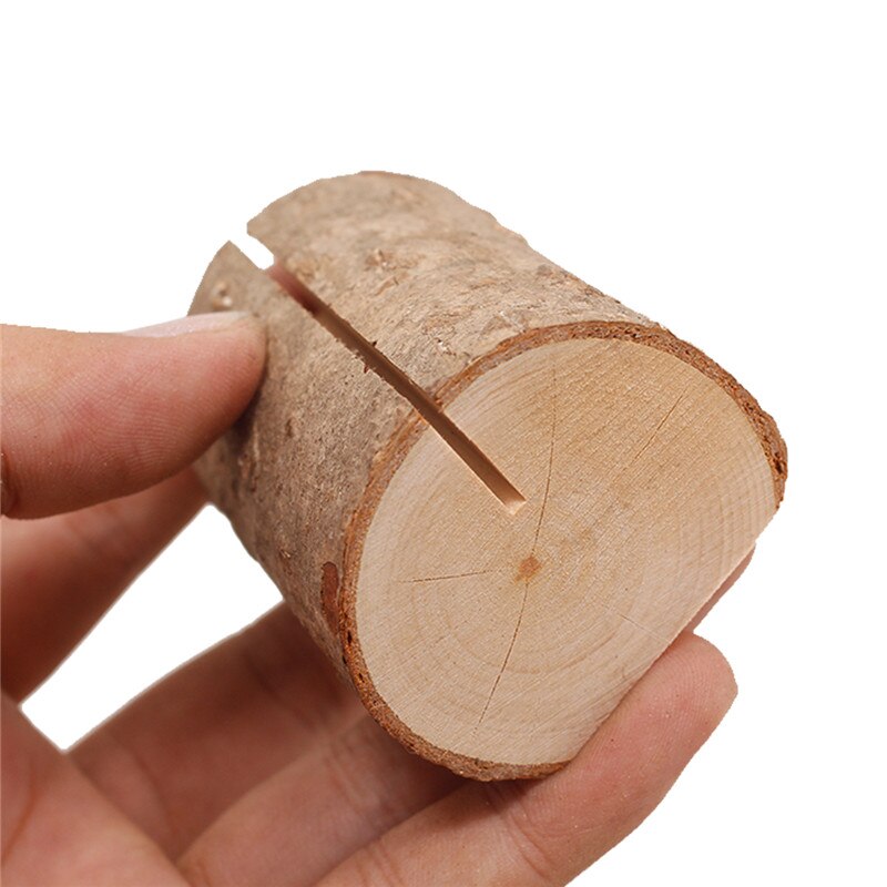 1pcs/lot Big Natural Wood Card Holder Wood Stump Wedding Party Card Holder Stand Office ID Card Holder