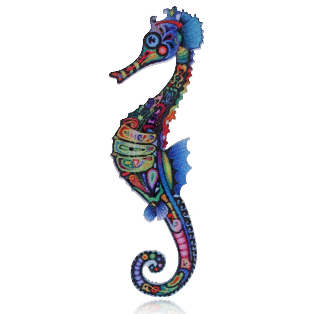 Acrylic Printing Brooch Owl Lizard Gecko Seahorse Dragon Brooches Cute Brooch Animal Jewelry For Women Best Special