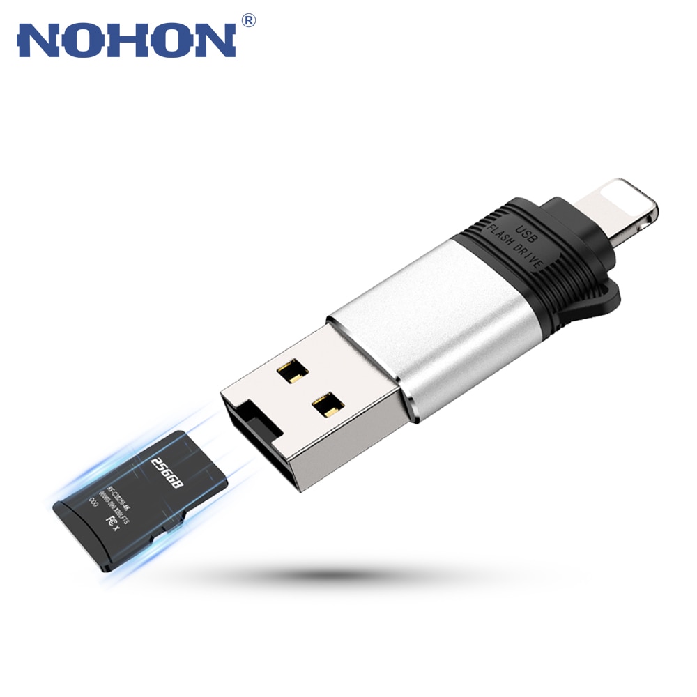 3 In 1 Micro Usb 2.0 Kaartlezer Smart Sdhc/Sdxc Tf Card Usb Memory Micro Sd Usb Adapter Voor iphone 6 6 S 7 8 Plus 11 X Xr Xs Max