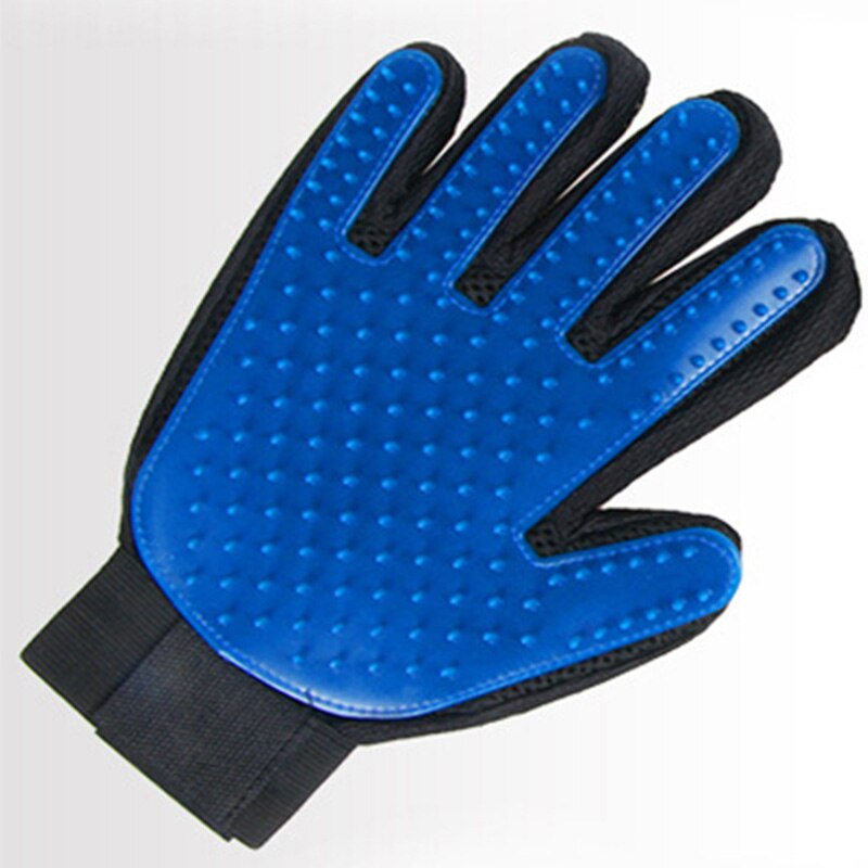 Luva removedora de pelos para animais, escova para remoção de pelos de cachorro e gato, esquerda ou direita, massageador de limpeza materiais de pente: Right blue