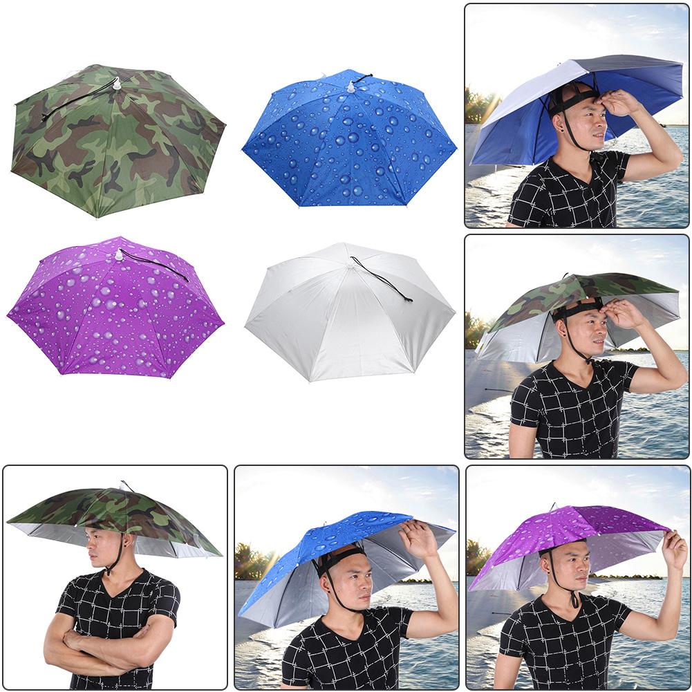 Faltbare Kopf Regenschirm Hütte Angeln Kappen Anti-Regen Anti-Uv Außen Tragbare Reisetasche Wandern Strand Angeln angehen pesca Regen Getriebe