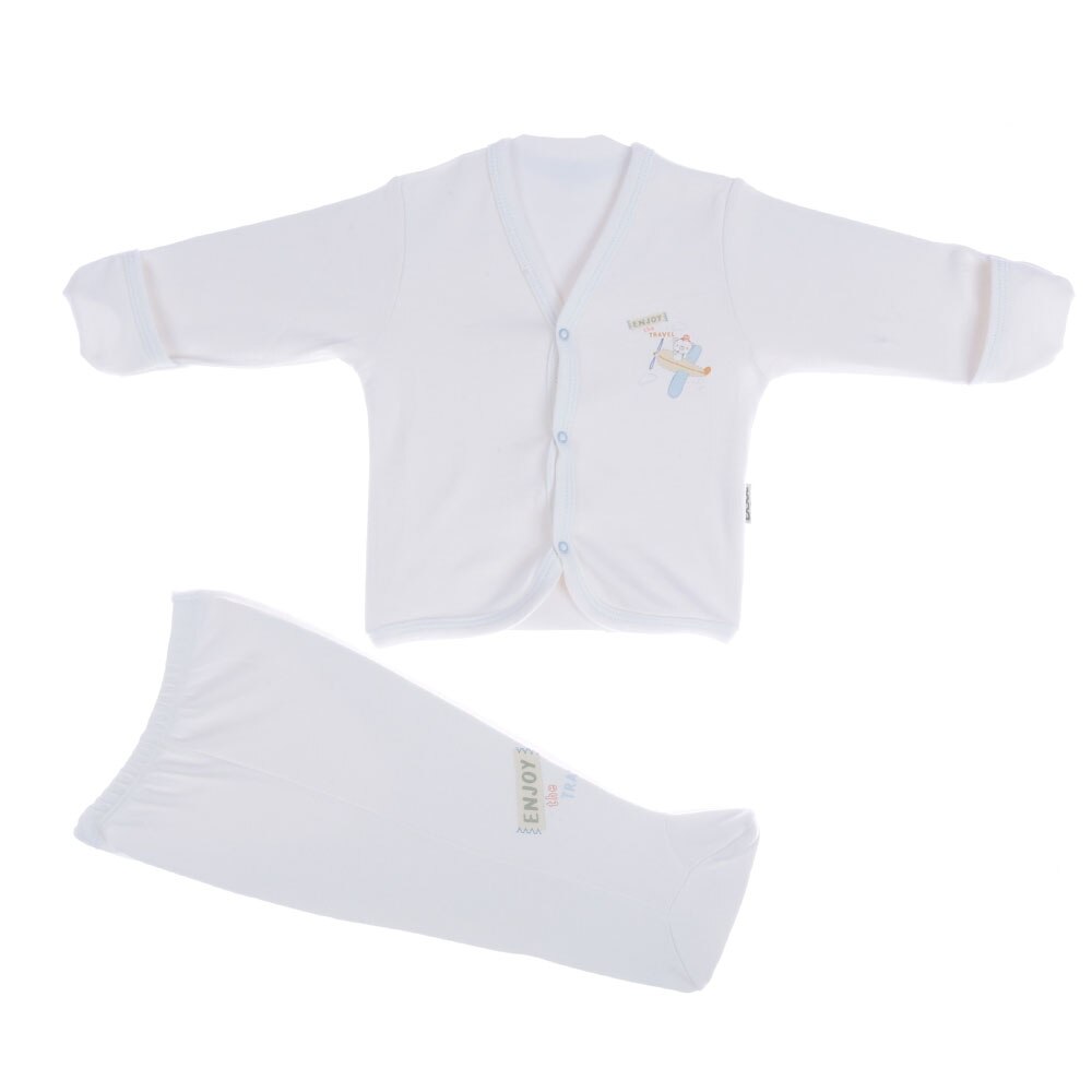 Baby Pyjama Jurk Kleding Voor Meisjes Jongens Nachtkleding Kinderen Nachtkleding Pasgeboren Sets Badjas 0-3 Maand Vier Seizoen katoen: Blauw