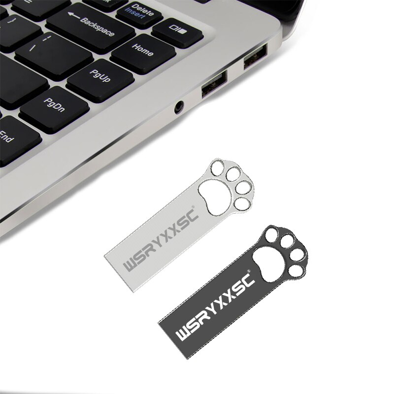 Wsryxxsc Kat Paw Vorm Usb Flash Drive Waterdicht Flash Drive 64Gb 32Gb 16Gb 8Gb 4Gb hoge Snelheid Usb Flash Met Gratis Adapter