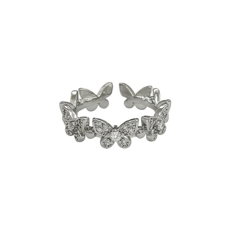 Silber Farbe Tanzen ziehen um Schmetterling Ringe zierlich Insekt Minimalistischen Ringe Für Frauen Französisch Jewlery 2022 Trend Anillos