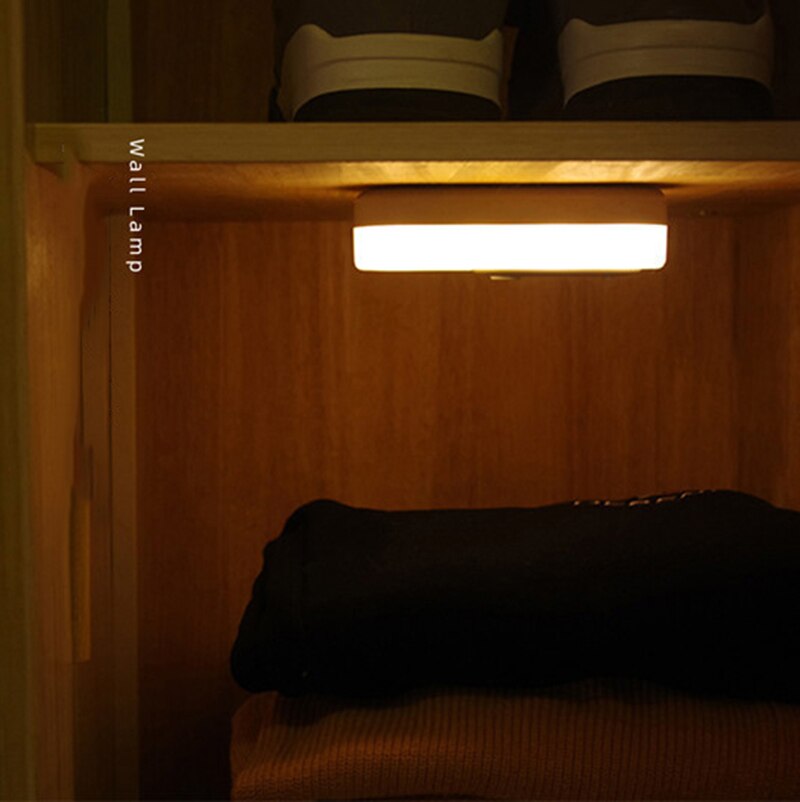 Motion Sensor USB LED Under Cabinet Night Light With Magnetic Suction Wall Lamp Wardrobe Cupboard Drawer Closet Bedroom Kitchen