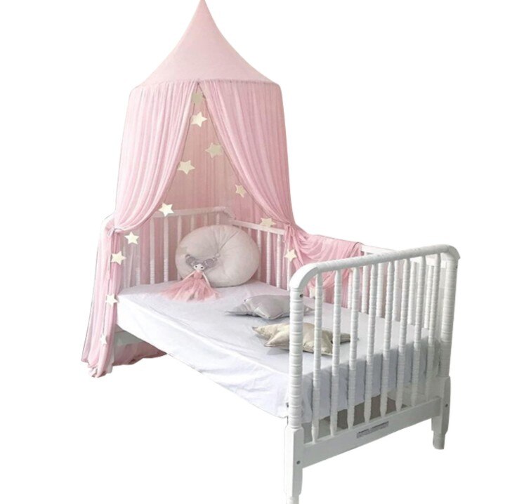 Luifel Klamboe Gordijn Voor Baby Kid Unisex Kamer Beddengoed Meisjes Speelhuis Kasteel Crib Netting Opknoping Dome Tent Kamer deocr: Roze