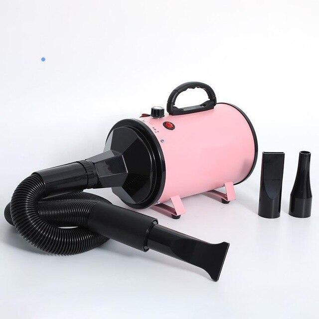 1 Pcs 2200w High-power Silent Pet Water Blowing Machine Pet Hair Blowing Grooming Tool Thickened Duct 3 Types Blowing Head: Pink