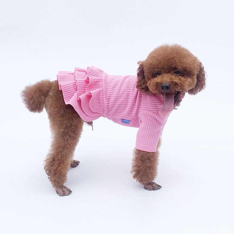 Søde turtleneck kæledyr nederdel lille hundetøj hvalp hund kjole kæledyr nederdel behagelig hundetøj varmt tøj kat sweater kjole