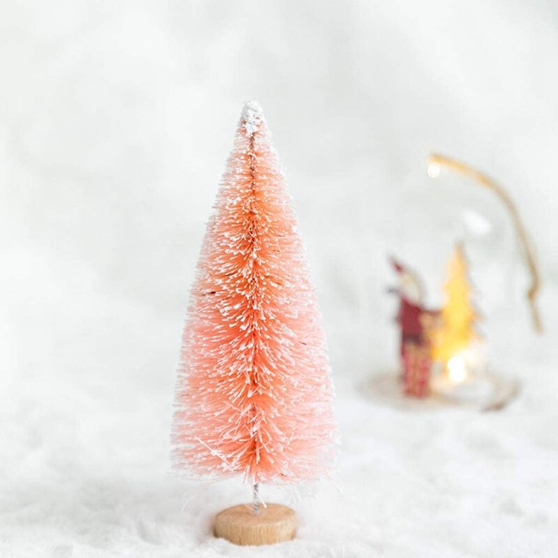 Petit arbre de noël rose pour fille, décoration de bureau en forme de cœur