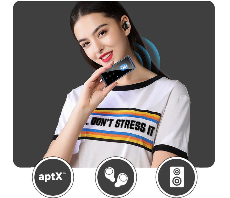 BENJIE Bluetooth 5.0 MP3 Player 16GB HiFi Portable Audio Walkman With FM Radio EBook Voice Recorder MP4 Music Player